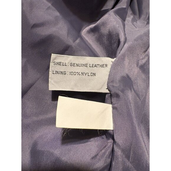 Vintage 100% Leather Gray Blazer Button Up Jacket Quiet Luxury Classic Size 14 - Picture 8 of 9